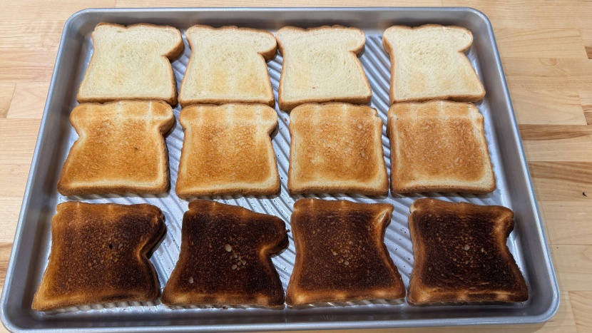 toaster - during testing, we&#039;re looking for eveness and consistency.
