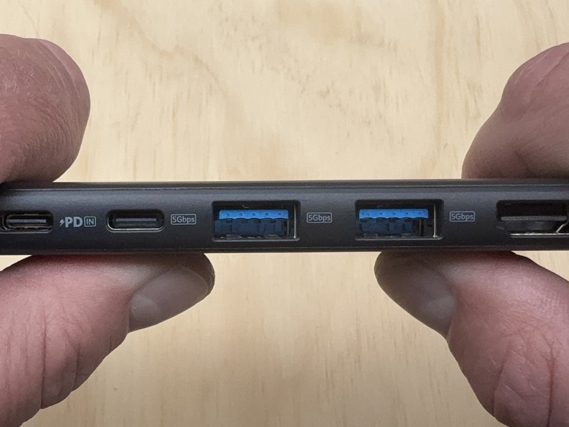 usb hub - even with a relatively gentle bend test, we could hear components...