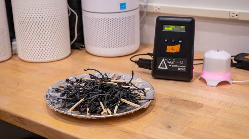 air purifier - using a portable air quality monitor, our testers took ample notes...