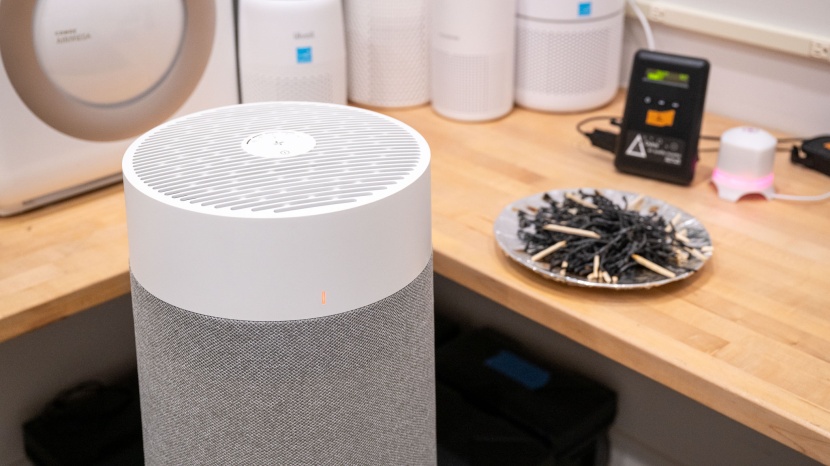 blueair blue pure 311i max - we burned a small pile of wood and used an air quality monitor to...