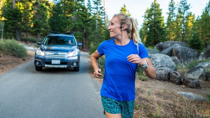 running headphones - thanks to environmental awareness, we could hear cars that came too...