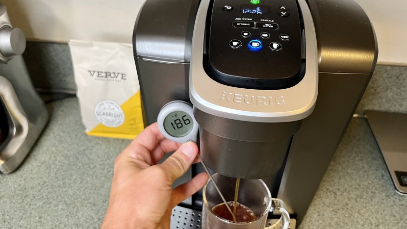 each cup brewed by the k-elite over a three-cycle test was hotter...