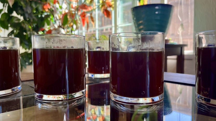 we tasted many cups of coffee.