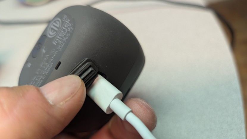 panasonic arc5 palm-sized - it has a protected charging port, and it refuels with any usb-c...