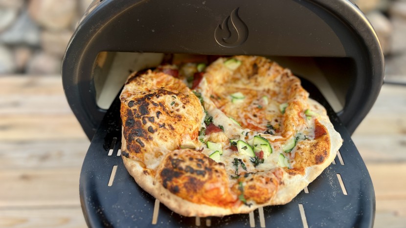 pizza oven - the gozney roccbox cooks a pizza in just two minutes.