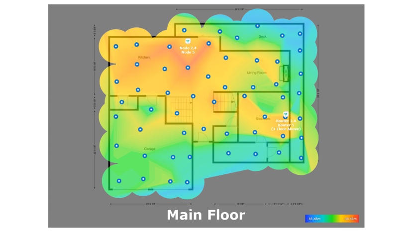 as is common with most mesh systems, the signal drops outside of the...