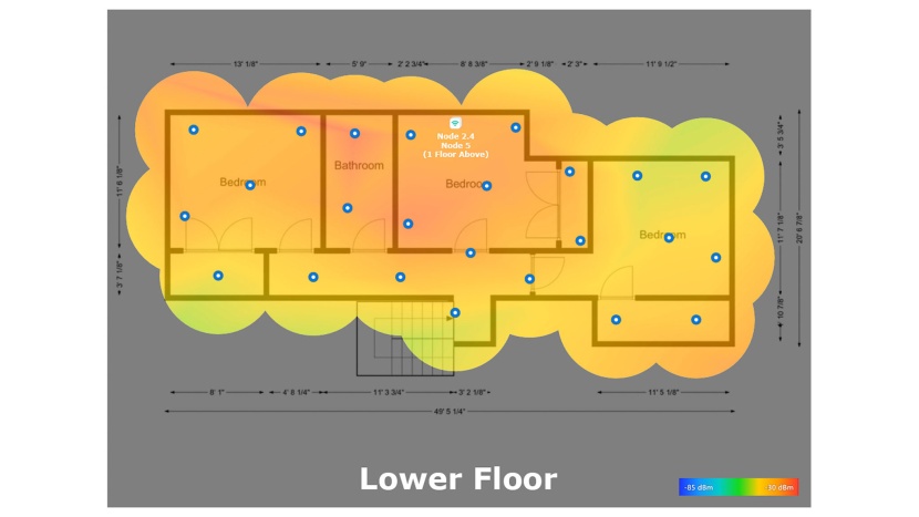 the above heatmaps illustrate the be3600's signal strength across a...