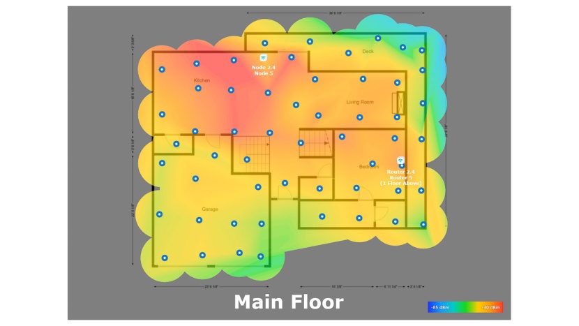 the above heatmaps illustrate the be3600's signal strength across a...