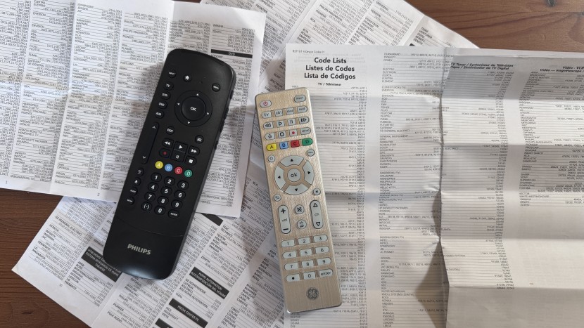 universal remote - a code list helps with setup.