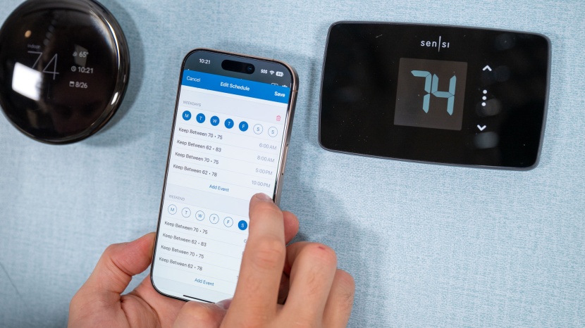 sensi lite smart - editing the schedule requires opening up the sensi app.