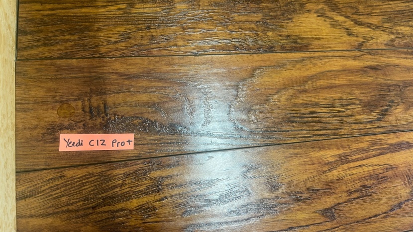 yeedi c12 pro+ - the yeedi left behind polished-looking floors, with the occasional...