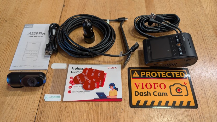dash cam - the viofo a229 plus 2ch comes with a bunch of accessories and little...