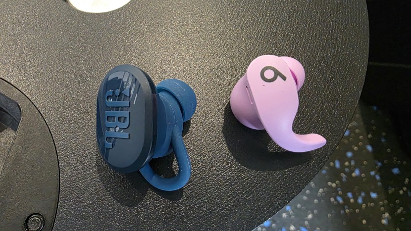 workout headphones - the wing of the jbl endurance on the left is more effective than the...