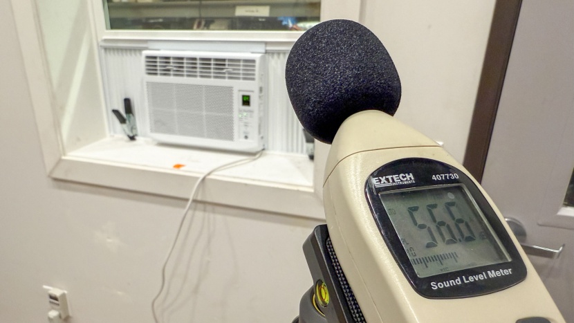 window air conditioner - our decibel meter measures physical pressure changes in the air to...
