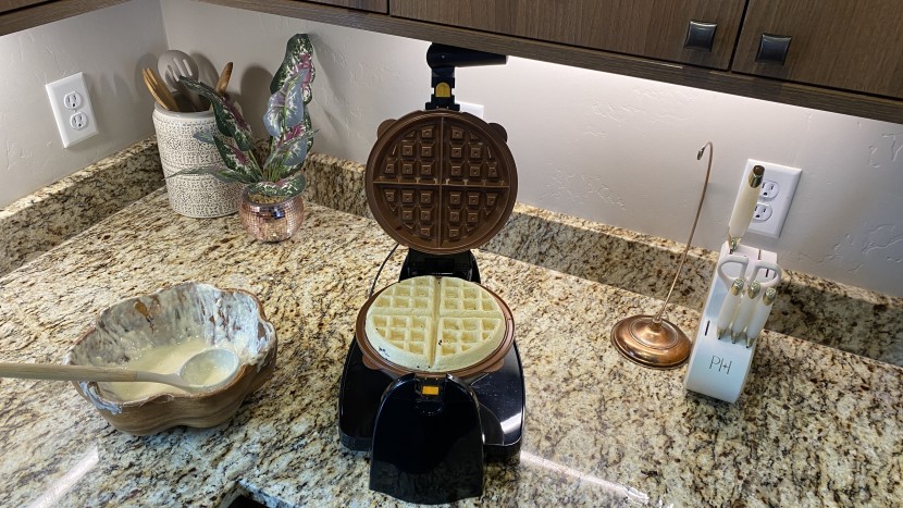 waffle maker - the hamilton beach cooking a beautifully uniform, gluten-free waffle