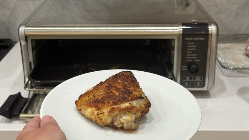 ninja foodi digital oven - the chicken thighs we roasted were mouthwateringly juicy and crispy.