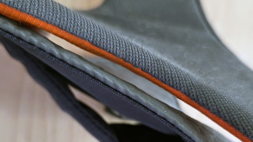 the first photo shows the thick and rigid ruffwear web master...