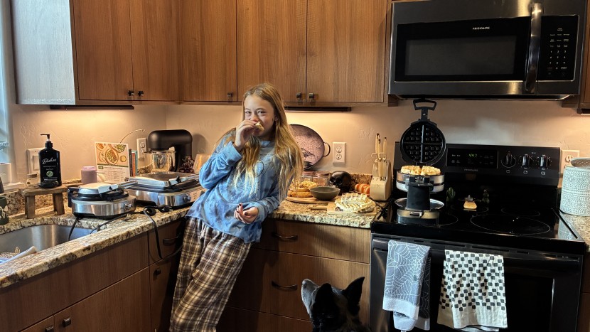 plenty of waffles were consumed, with no complaint, during the...