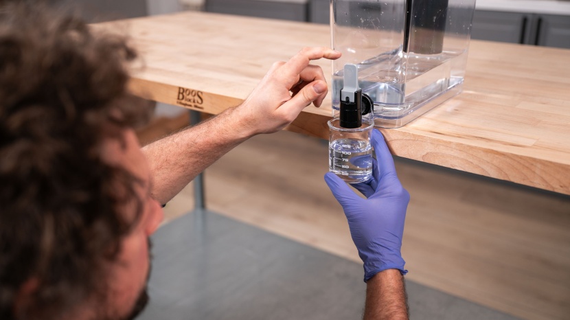 brita ultramax dispenser with elite filter - sampling the "after" water from the brita ultramax dispenser. while...