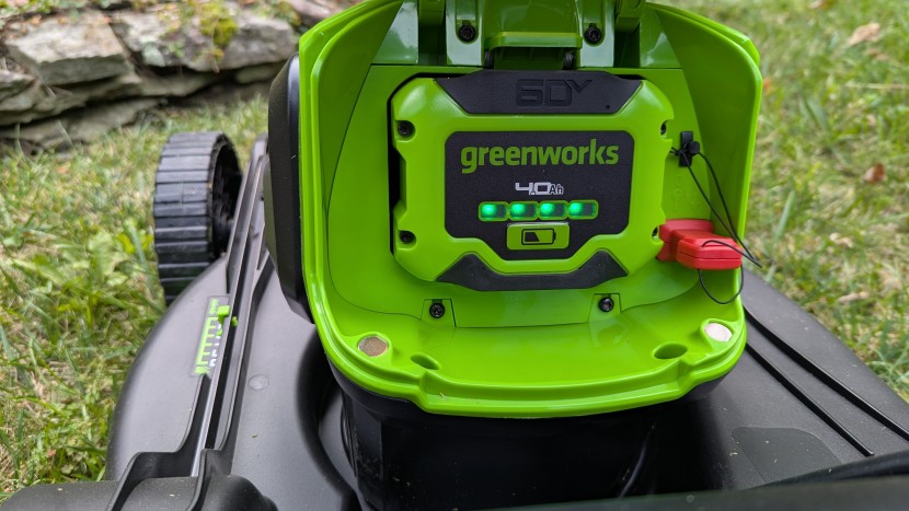greenworks mo60l419 - the 4.0 ah battery is more than enough to power this little mower.