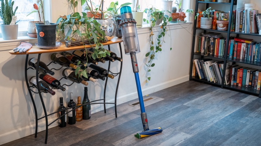 cordless stick vacuum - the dyson gen5outsize has a large 1.9l dustbin that prevents...