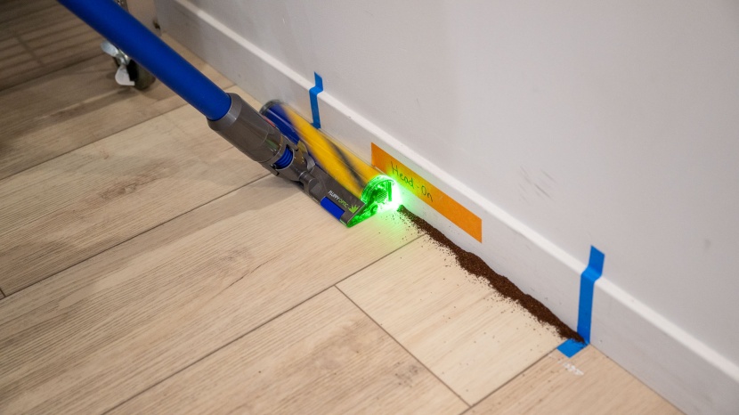 the dyson models include the fluffy optic brush head, which has a...