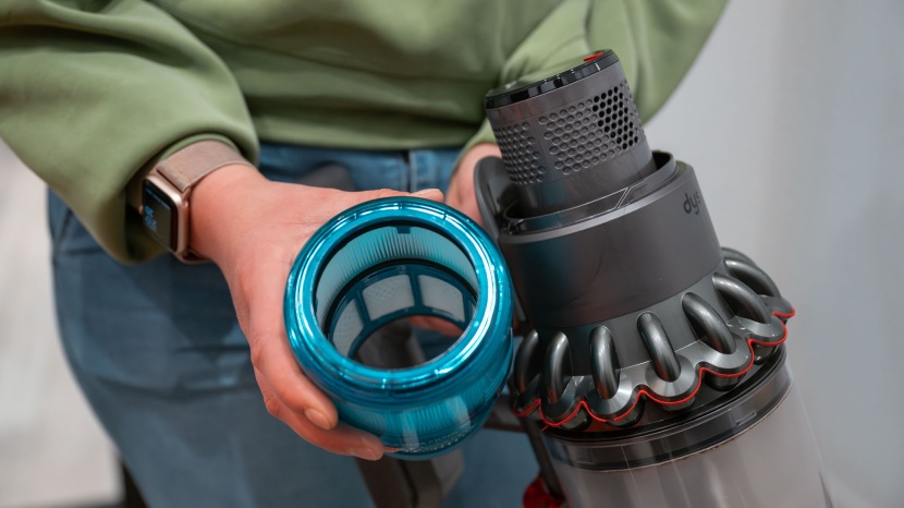 vacuum cleaner - shown here is a hepa filter on a cordless stick vacuum. not all have...