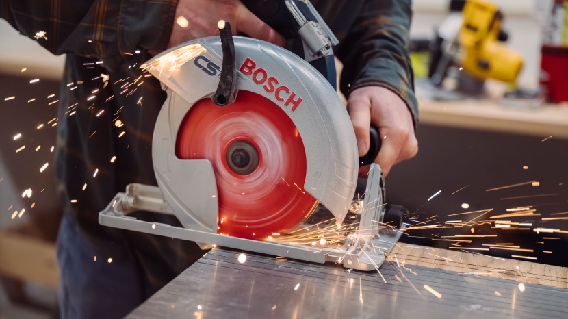 circular saw - we were surprised by how well the bosch cs10 cuts through sheet...
