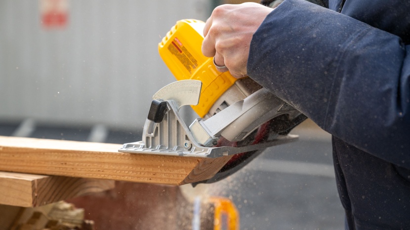 circular saw - most well-designed saws have a separate sight light for cutting with...