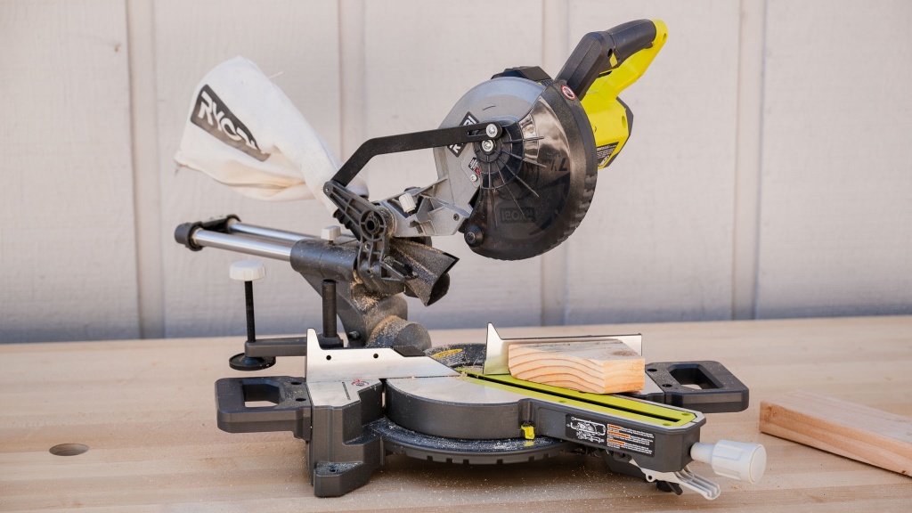 miter saw - the compact ryobi 18v one+ 7 1/4-inch single bevel sliding compound...