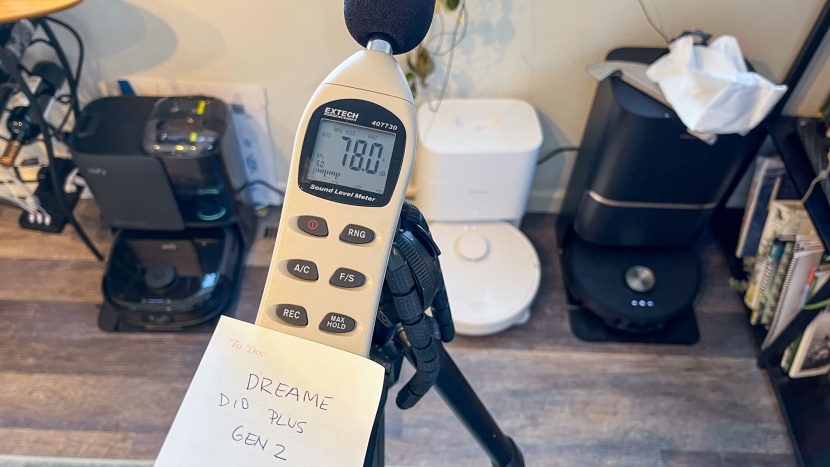 dreame d10 plus gen 2 - this model is quieter than many robots while running, though dock...