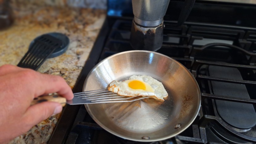 cookware set - making sure you get pans to temp and using a bit of oil helps keep...